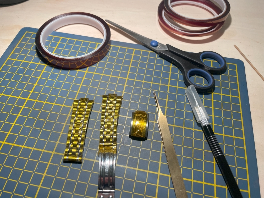 Horlogeband afplakken met kapton tape